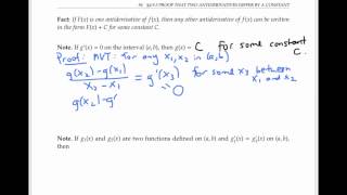 Any Two Antiderivatives Differ by a Constant [upl. by Llemaj]