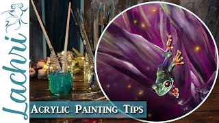 Acrylic Painting Tips amp Red Eyed Tree Frog Story Time  Lachri [upl. by Scheer]