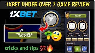 🚀1xbet under and over 7 game new update and💲40000 winning tricks and tips☝️ [upl. by Zetra722]