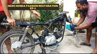 HERO HONDA PASSION PLUS RESTORATION  Teardown EP1 [upl. by Myrvyn548]