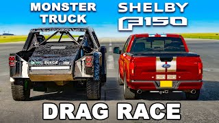 770hp Shelby F150 v Monster Race Truck DRAG RACE [upl. by Renrew]