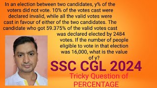 SSC CGL  IMPORTANT QUESTIONS OF PERCENTAGE  election base  By Ram kishor [upl. by Ilahsiav]