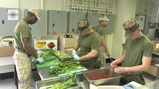 US Marine Chefs Chow Hall Preparation [upl. by Lamak]