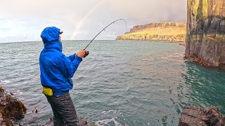 Rock Fishing in Scotland with Light Lure Tackle  Lure Fishing for Pollack  LRF Fishing [upl. by Albertine]