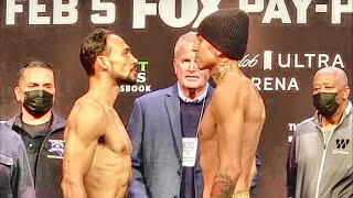 Keith Thurman vs Mario Barrios PPV weigh in w Santa Cruz vs Carbajal [upl. by Crissy301]