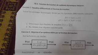 14 Systhème asservi  TD 02 exercice 01 parte 1 [upl. by Godard]