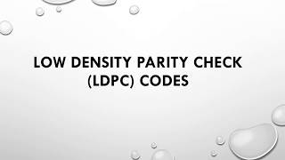 Low Density Parity Check LDPC Codes  LDPC codes in error control coding [upl. by Dib675]