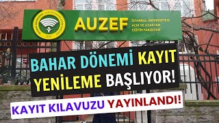 İstanbul Aöf AUZEF 2024 Bahar Dönemi Kayıt Yenileme Başlıyor AUZEF Kayıt Yenileme Nasıl Yapılır [upl. by Maclay]