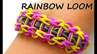 Tutoriel  Comment réaliser un bracelet élastique en échelle RAINBOW LOOM avec la machine français [upl. by Nagyam]