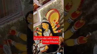 66Pally kalighat Puja pandal with spicy Indian masala [upl. by Ertnom222]