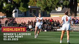 Womens Lacrosse  USC 14 High Point 6 Highlights 3323 [upl. by Vaasta]