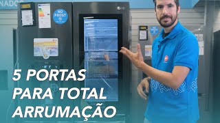 5 portas e espaço para tudo Frigorífico Americano LG GMX 945 MC9F [upl. by Oivaf]