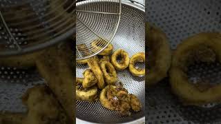 food squid calamaris seafood dinnner shortvideo [upl. by Grigson746]