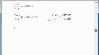 A brief lesson in numerical equality in algebra using Mathcad 15 [upl. by Einahpit717]