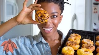 WHAT I EAT IN A DAY  Vegan Sweet Potato Donuts  Collab with FROM MY BOWL [upl. by Ailekat761]