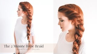 THE 2 MINUTE ROPE BRAID HAIRSTYLE HAIRSTYLE  THE FRECKLED FOX [upl. by Nomma]