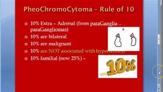 Pathology 807 a PheoChromoCytoma Cromaffin tumor Adrenal Medulla 10 percent rule Medullary ten [upl. by Yarak]