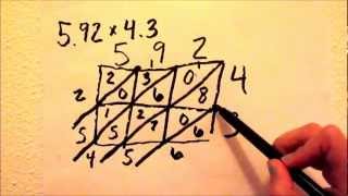 Multiplying decimals using the lattice method [upl. by Atronna]