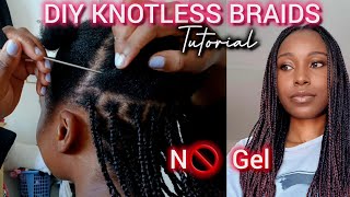 HOW TO DO KNOTLESS BOX BRAIDS ON YOURSELF  Detailed and Beginner Friendly  Ombre Braids [upl. by Athal]