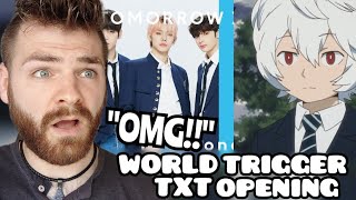 Reacting to quotTXT FORCEquot  World Trigger Opening  THE FIRST TAKE  New Anime Fan [upl. by Aleakam]