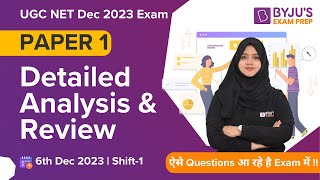 UGC NET Analysis 2023 Paper 1 6 Dec Shift 1  UGC NET 2023 Answer Key amp Expected Cut Off 2023 [upl. by Flavian]