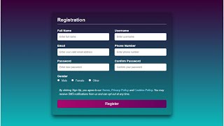 Responsive Registration Form in HTML amp CSS [upl. by Kesia]