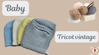 🧶BONNET BEGUIN TRICOT 1218 mois [upl. by Aitnauq]