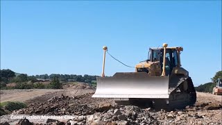 CAT D6N LGP dozer at work with Trimble 3D GPS for road construction [upl. by Yesdnil]