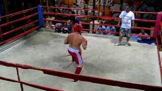 Tourist vs thai boxer fighting in thailand bar round 2 [upl. by Iznil]