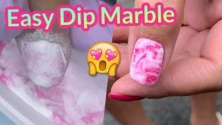 Dip Powder Marble Nail art Tutorial  EASY [upl. by Held]