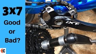 3x7 Drivetrain  Good or bad  Is a 1x setup a better choice for Mountain Bikes [upl. by Aydidey]