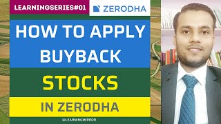 How to apply Buyback of shares in Zerodha  How to apply buyback from Zerodha [upl. by Asiram]