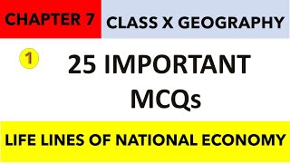 287  MCQs CHAPTER 7 Class10 GEOGRAPHY  LIFE LINES OF NATIONAL ECONOMY  Sst Class 10 CHAPTER 7 [upl. by Nairbo]