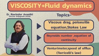 Viscosity and Fluid Dynamics one Shot 11th NEET JEE Level1 physicskanukkad [upl. by Nyrehtak]