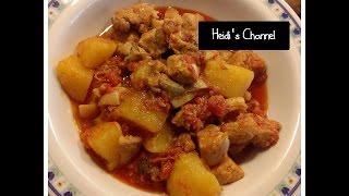 Fricase de cerdoPuerco cubano RecetaComida cubanaPlatos cubanosCuban pork fricassee easy recipe [upl. by Yrocal954]