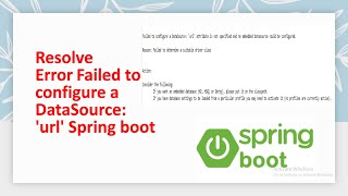 Failed to configure a DataSource url Spring boot [upl. by Clarisse]