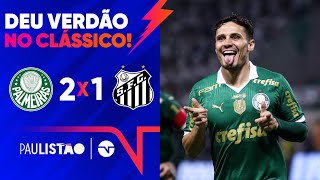 VEIGA MARCA GOLAÇO VERDÃO BATE O SANTOS E SE ISOLA NA LIDERANÇA DO GRUPO B PALMEIRAS 2 X 1 SANTOS [upl. by Lucilla409]