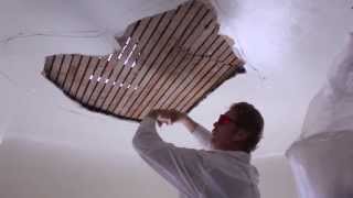 Interior plaster repairs on a ceiling [upl. by Atil]