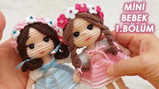 Amigurumi Mini bebek yapımı part1 easy mini doll patternEnglishsubtitle [upl. by Ahsatam591]