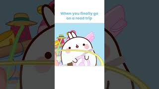 Road Trip With Your Friends shorts molangcartoons funnycartoonsforkids [upl. by Terrence]