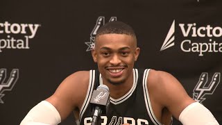 Spurs GF Keldon Johnson talks about upcoming season at media day [upl. by Atirahc625]