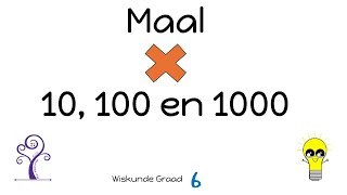 Wiskunde Graad 6 Vermenigvuldig met 10 100 1000 [upl. by Kablesh]