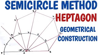 How to Draw a heptagon using semicircle method [upl. by Amble214]