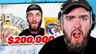 Reacting to I Bought A 200000 Box Of Pokémon Cards  Logan Paul [upl. by Missy]