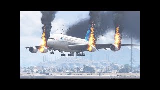 Qatar Airplane A390 Airbus Crash After a Engine Failure GTA V [upl. by Lorac910]