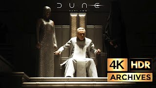 Dune Part 2  4K  HDR  The Emperor Shaddam IV interrogates Baron Harkonnen 2024 [upl. by Keraj]