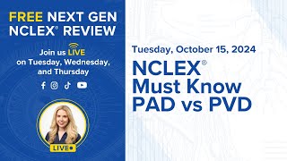 NCLEX® Must Know PAD vs PVD [upl. by Noremak460]