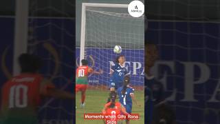 Gita Rana Slips ball hits bar foryou football nepalifootball footballshorts foryou fyp fypシ゚ [upl. by Kosel]