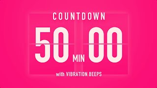 50 Minutes Countdown Flip Clock Timer  Vibration Beep 💓 [upl. by Atalaya796]