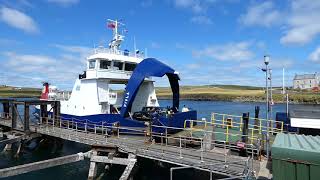 No faffing about as swift Lerwick ferry boat Fivla arrives at island of Bressay Shetland Scotland [upl. by Nahsed486]